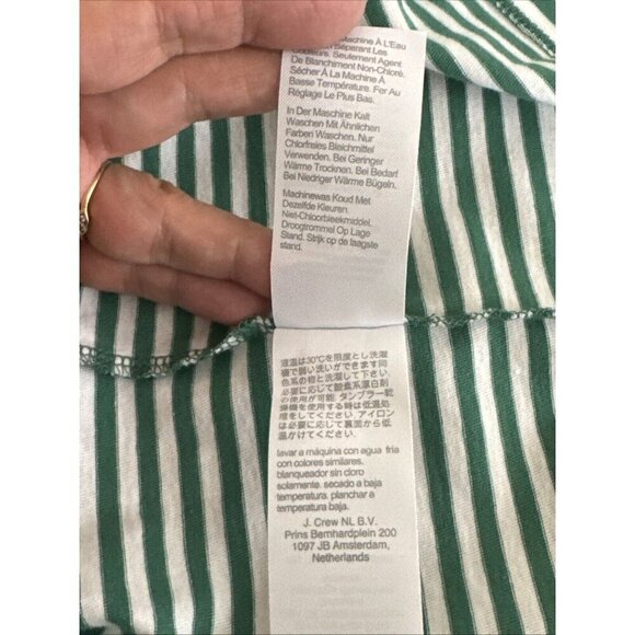 J.Crew Factory  Men's XL Slim Washed Short Sleeve Crew Tee Green Striped NWT - Picture 8 of 12